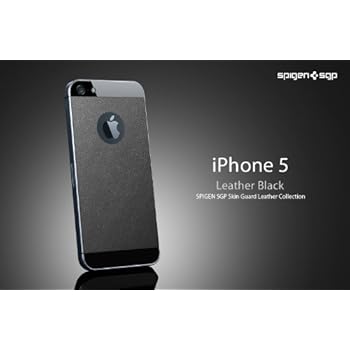 Skin Guard iPhone 5, SPIGEN SGP Cuir Noir (avec protection d'écran) Skin Guard iPhone 5, SPIGEN SGP Cuir Noir (avec protection d'écran)