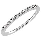 14K White Gold Slim Diamond Wedding Band