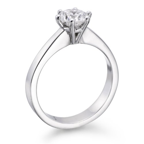 1 ct, D Color, SI1 Clarity, Certified, Round Cut, Diamond Engagement Ring in 14K Gold / White