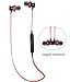 Bluetooth Headphones, Sweatproof V4.0 Wireless Bluetooth Earphones Headset In-Ear Headphones Earbuds with Microphone & Stereo for Sports with Magnet Attraction (Red)