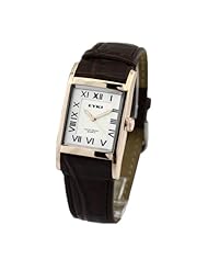 HACBIWA Women Men Couple Watches Square Dial Brown Leather Wrist Watches For Men Gift