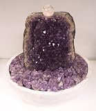 Fountain Factory Aqua Amethyst Vertical Druze Fountain with Light and Crystal Sphere
