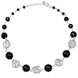 Black Resin Sterling Silver Necklace