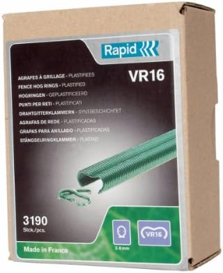Rapid VR16 Fence Hog Rings Pack 3190 Green Boxed