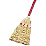 UNISAN Lobby/Toy Broom, Corn Fiber Bristles, 39 Inch Wood Handle, Red/Yellow (951T)