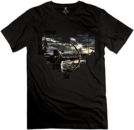 Rose Memery Men's Heart Green Arrow T-shirts Black L