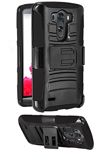 LG G3 Vigor Case, CASEFORMERS Duo Armor for LG G3 Vigor Combo Case with Stand and Holster - Black (Compatible with LG G3 Vigor, G3 Mini Version Only)