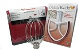 KitchenAid Stand Mixer Beater Blade Wire Whisk and Red Stand Cover