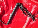 Real Soft Handy Size Black Leather Cat O 9 Tails