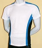 Unisex Laufshirt wei�/blau/schwarz Gr M - 