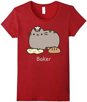 Women's Cat Bakers TShirt Small Cranberry