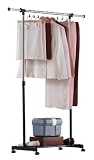 Rubbermaid 3B2103CHROM Valet Bar Garment Rack, Chrome/Black