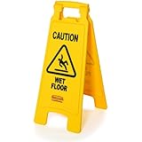 Rubbermaid Comm Prod 6112-77-YEL Caution Wet Floor Sign