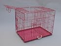 Brand New Pink 36" Triple-Door Suitcase Style Folding Metal Dog Crate with Metal Pan - 36"(l) x 25"(w) x 28"(h)