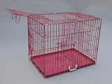 Best Pet Pink 36 Triple-Door Suitcase Style Folding Metal Dog Crate with Metal Pan - 36(l) x 25(w) x 28(h)