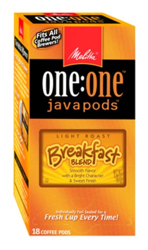 Melitta One:One Universal Fit, Java Pods, Breakfast Blend, 18-Count Box (Pack of 4)