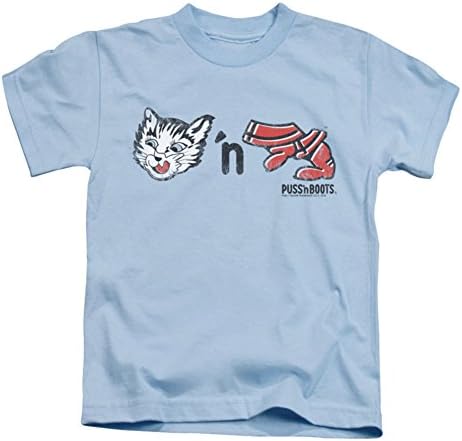 PUSS N BOOTS/REBUS LOGO - S/S Juvenile 18/1 - LIGHT BLUE - MD (5/6)