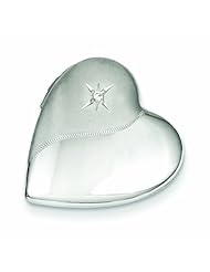 Genuine .925 Sterling Silver & Diamond Satin Polished 19mm Heart Locket 3.3 Grams. 100% Satisfaction Guaranteed.