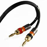 Mediabridge Ultra Series - 50ft - 16 AWG Stranded CL3 Rated Oxygen-Free Speaker Cable - Dual Gold Banana Tips to Dual Gold Banana Tips