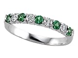 0.60 cts Diamond and Tsavorite Band - Platinum, 18kt White or Yellow Gold