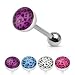 4er Set Zungenpiercing Leopardmuster 4 Trendfarben Chirugenstahl 316 L