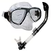 PROMATE Snorkeling Scuba Dive DRY Snorkel PURGE Mask Gear Set, Titanium
