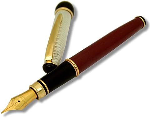 Grifos Italian Fountain Pen Silver &amp; Bordeaux Lacquer