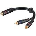 0.2m 2x Cinch Stecker auf 1x Cinch Kupplung