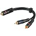 0.2m 2x Cinch Stecker auf 1x Cinch Kupplung