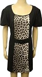 Ladies Plus Size Black Tiger Print Dress Womens Short Sleeve Animal Knee Length Sizes 12 - 26