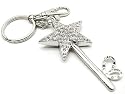 Trendy LARGE ICE Crystal Star Key Keychain with Ring & Clip