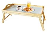 Premier Housewares  21 x 50 x 31 cm Pinewood Bed Tray with White Top and Folding Legs