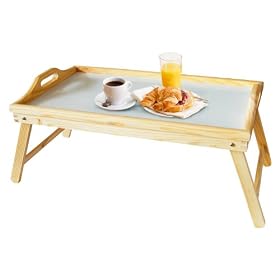 Premier Housewares  21 x 50 x 31 cm Pinewood Bed Tray with White Top and Folding Legs