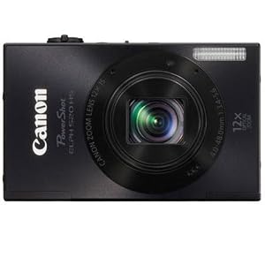 Canon PowerShot ELPH 520 HS 10.1 MP CMOS Digital Camera with 12x Optical Image Stabilized Zoom 28mm Wide-Angle Lens and 1080p Full HD Video Recording (Black)