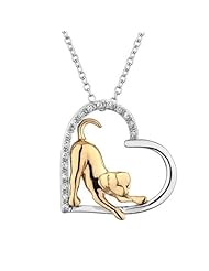 ASPCA(R) TenderVoices(R) Two-Tone Diamond Dog Heart Pendant 1/10ctw