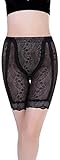 (コ-ランド) Co-land 骨盤スッキリショーツ シームレス レディース下着 補正ショーツ お腹引締め シェイプアップ 透明レース柄 ノーマルウエスト 女性用ガードル ブラック XXL