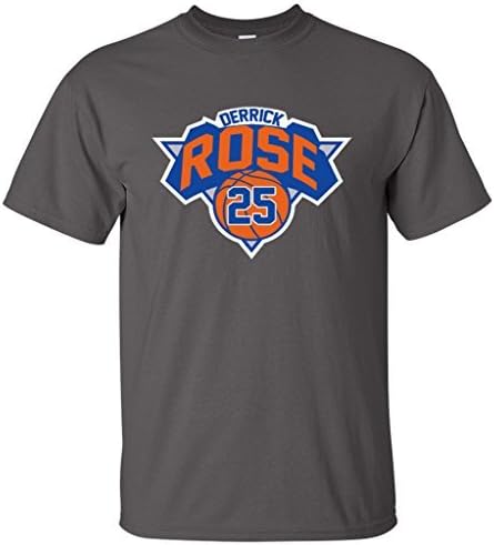 Derrick Rose New York Knicks "Logo" Charcoal T-Shirt ADULT MEDIUM