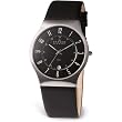 Skagen Men's Steel and Black Leather Watch 233XXLSLB