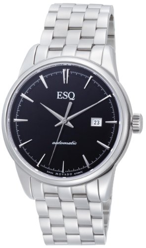 ESQ by Movado Men's 07301375 Chronicle Stainless-Steel Black Round Dial Watch