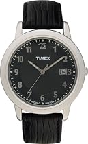 Timex Men's Classic INDIGLO&reg; Black Leather Strap Watch #T2M111