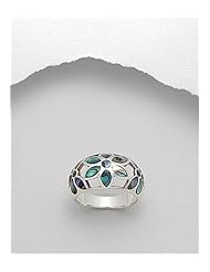 Flower Shell Ring In 92.5 Sterling Silver