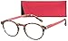 Round Retro Lightweight Women's Reading Glasses with Soft Case By ICU