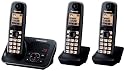 Panasonic KX-TG6623EB Triple Digital Cordless Phone Set with Answer Machine - Black