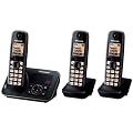 Panasonic KX-TG6623EB Triple Digital Cordless Phone Set with Answer Machine - Black