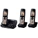 Panasonic KX-TG6623EB Triple Digital Cordless Phone Set with Answer Machine - Black