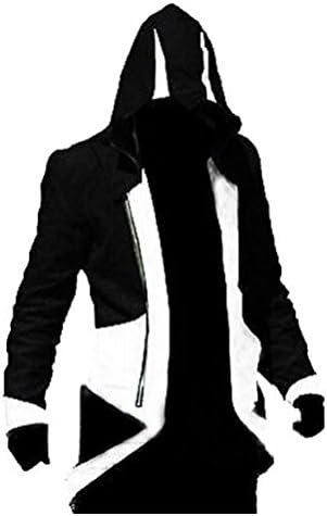 QualityBuyNow Cosplay Costume Hoodie/Jacket/Coat,Black White,Men XL