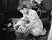 early 1900s photo HARRIS, MARTHA. BABY BEING WASHED