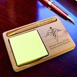 Personalized Veterinarian Wooden Notepad & Pen Holder