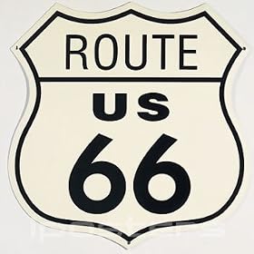 CLASSIC SERVICE SIGNS - ROUTE 66 SHIELD - OFFICIALLY LICENSED STEEL METAL ADVERTISING WALL PLAQUE SIGN - 32CM X 32CM FUN GIFT