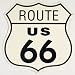 CLASSIC SERVICE SIGNS - ROUTE 66 SHIELD - OFFICIALLY LICENSED STEEL METAL ADVERTISING WALL PLAQUE SIGN - 32CM X 32CM FUN GIFT